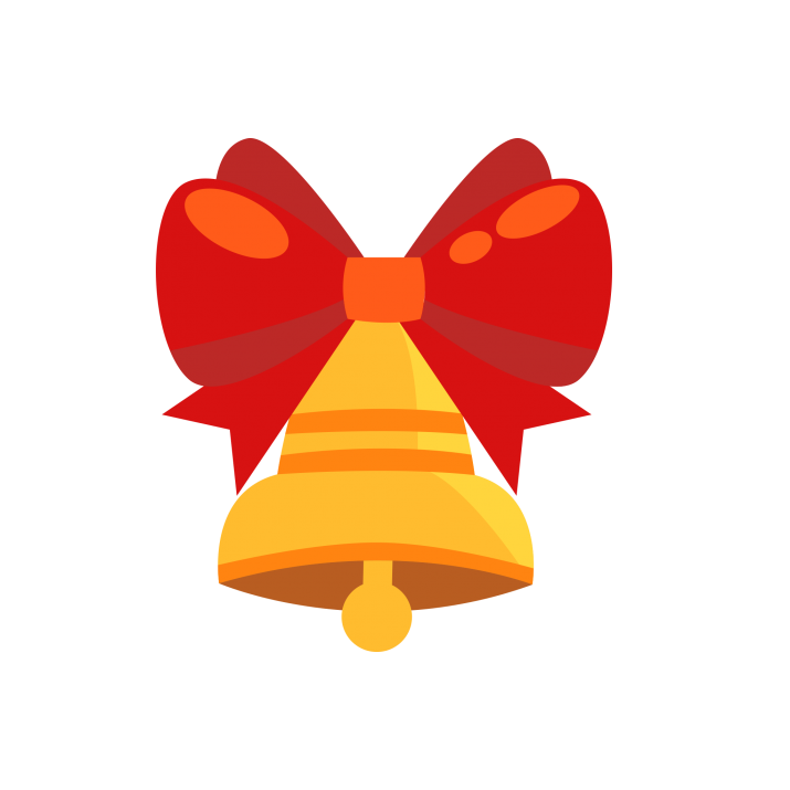 Golden Christmas Bell PNG Picture