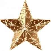 Золотая рождественская звезда PNG файл
