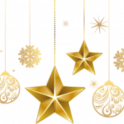 Golden Christmas Star PNG Free Image