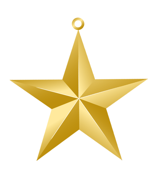 Golden Christmas Star PNG Image