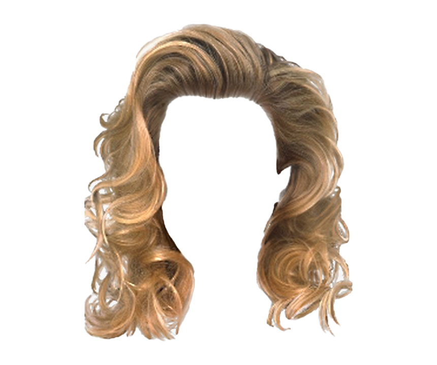 Golden Wig PNG Image