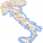 Italië kaart transparant