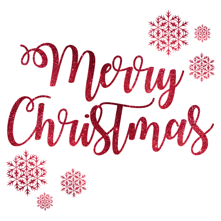Merry Christmas Text Design PNG Free Image