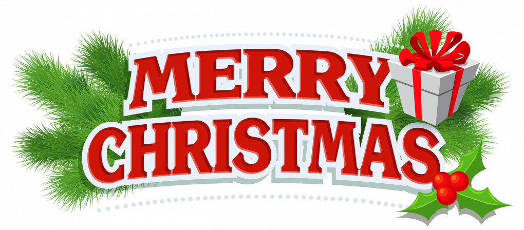 Merry Christmas Word Art PNG File