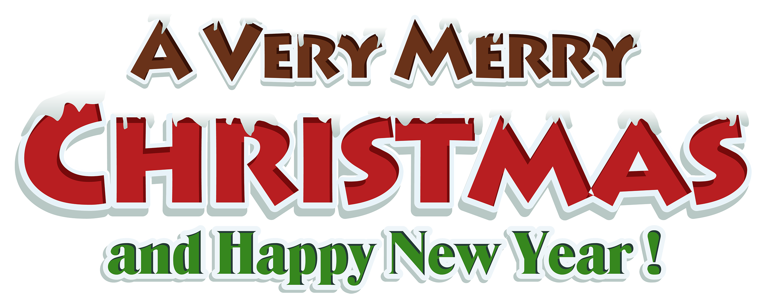 Merry Christmas Word Art PNG HD Image