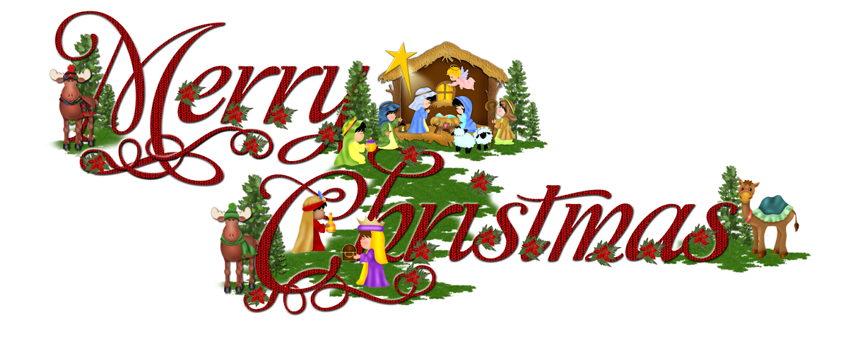 Merry Christmas Word Art PNG Images