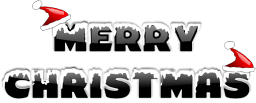 Merry Christmas Word Art PNG Photo