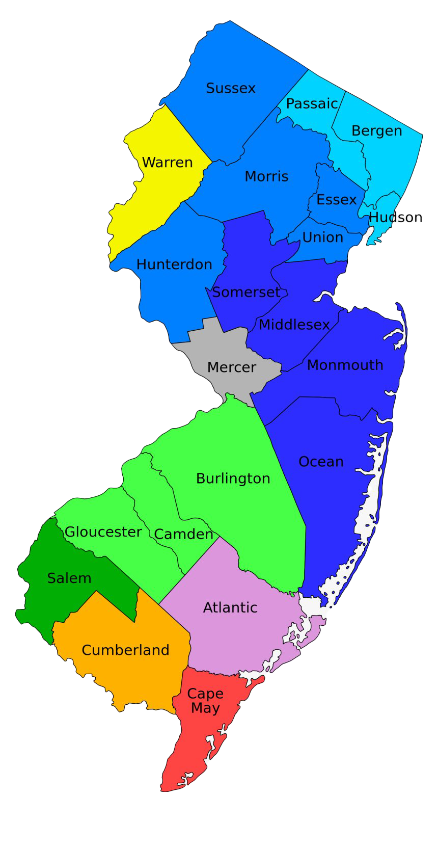 New Jersey Map PNG HD Image
