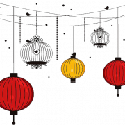 Nieuwjaar Chinese lantaarn PNG -afbeeldingen