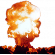 Imagem de explosão nuclear de explosão
