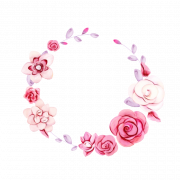 Pink Flower Wreath PNG Clipart