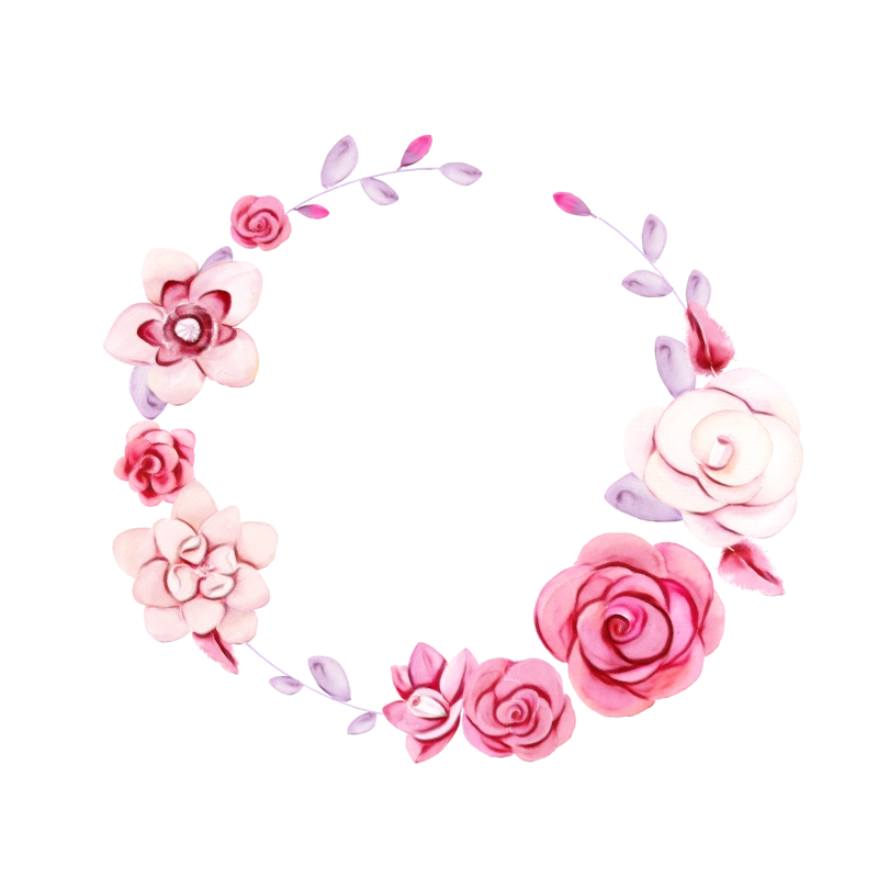 Pink Flower Wreath PNG Clipart