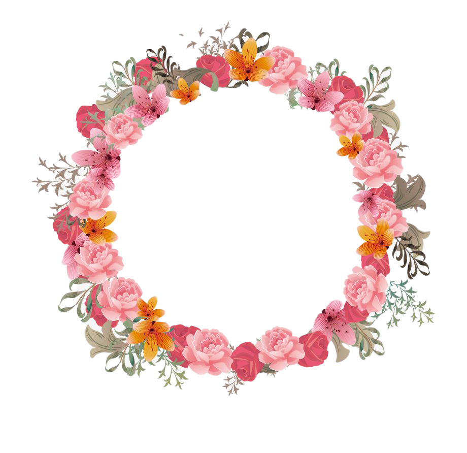Pink Flower Wreath PNG