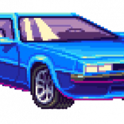 Pixel retro car png afbeelding