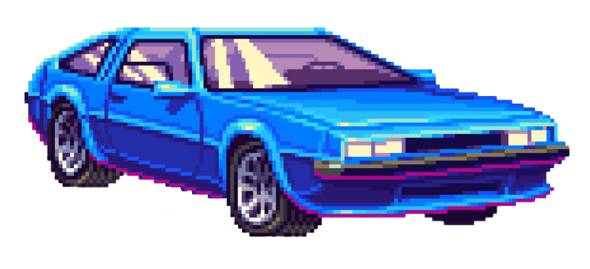 Pixel Retro Car PNG Image