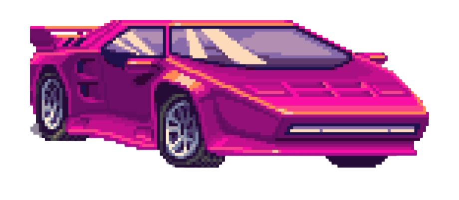 Pixel Retro Car Transparent