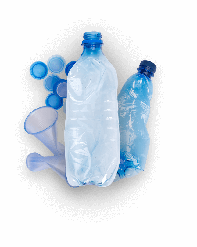 Bottiglia di plastica trasparente