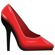 Sepatu Hab Tinggi Merah Transparan