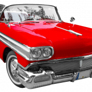Red Retro Car PNG -afbeelding