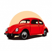 Red Retro Car PNG Picture