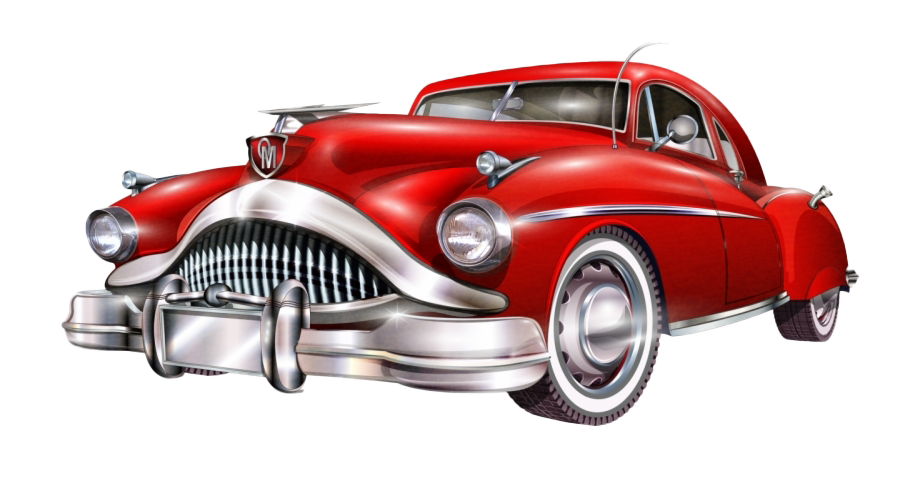 Red Retro Car PNG