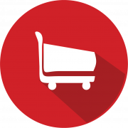 Red Shopping Cart PNG Image