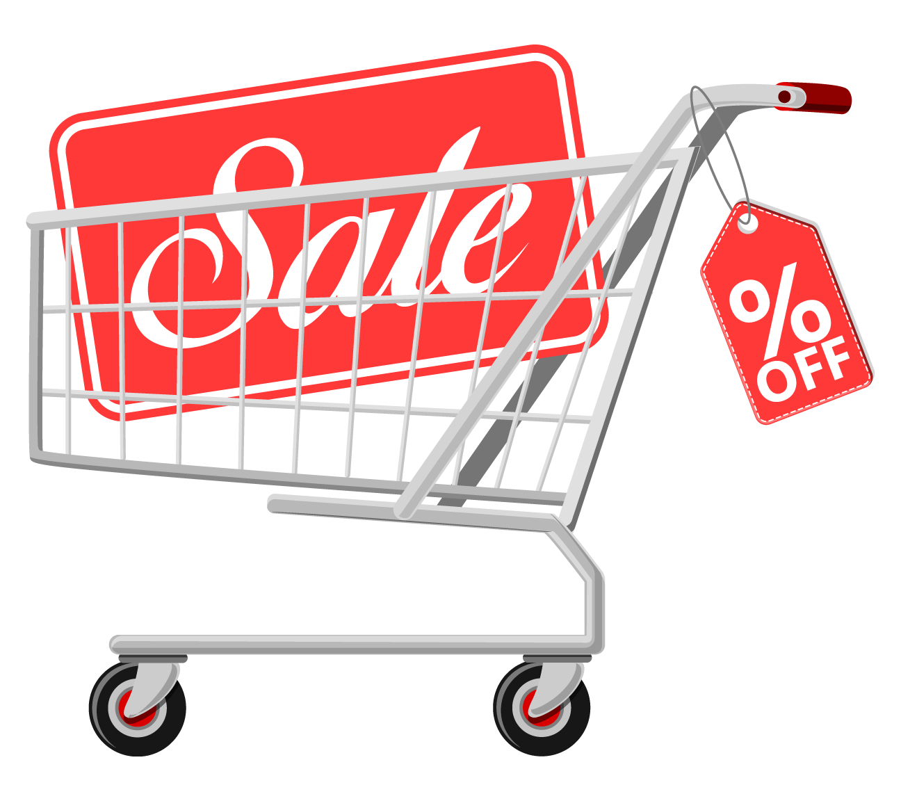 Red Shopping Cart PNG Image File