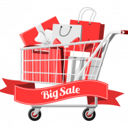 Red Shopping Cart PNG Photo