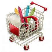 Red Shopping Cart png pic