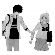 Romantic Anime Couple PNG Free Image