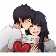 Romantic Anime Couple PNG Image