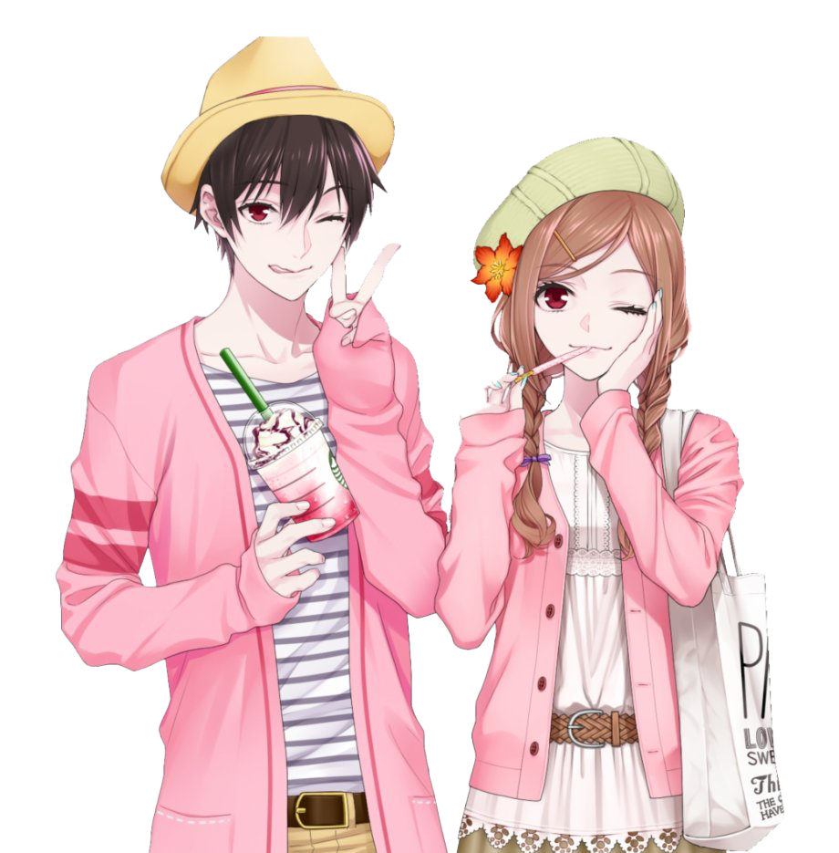 Romantikong anime couple png