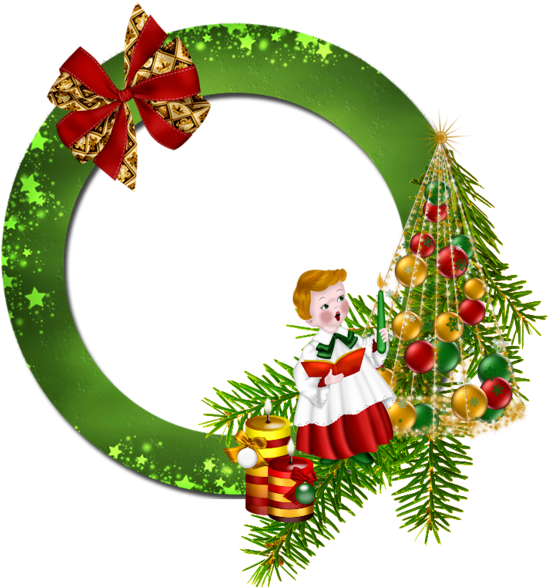 Round Christmas Frame PNG