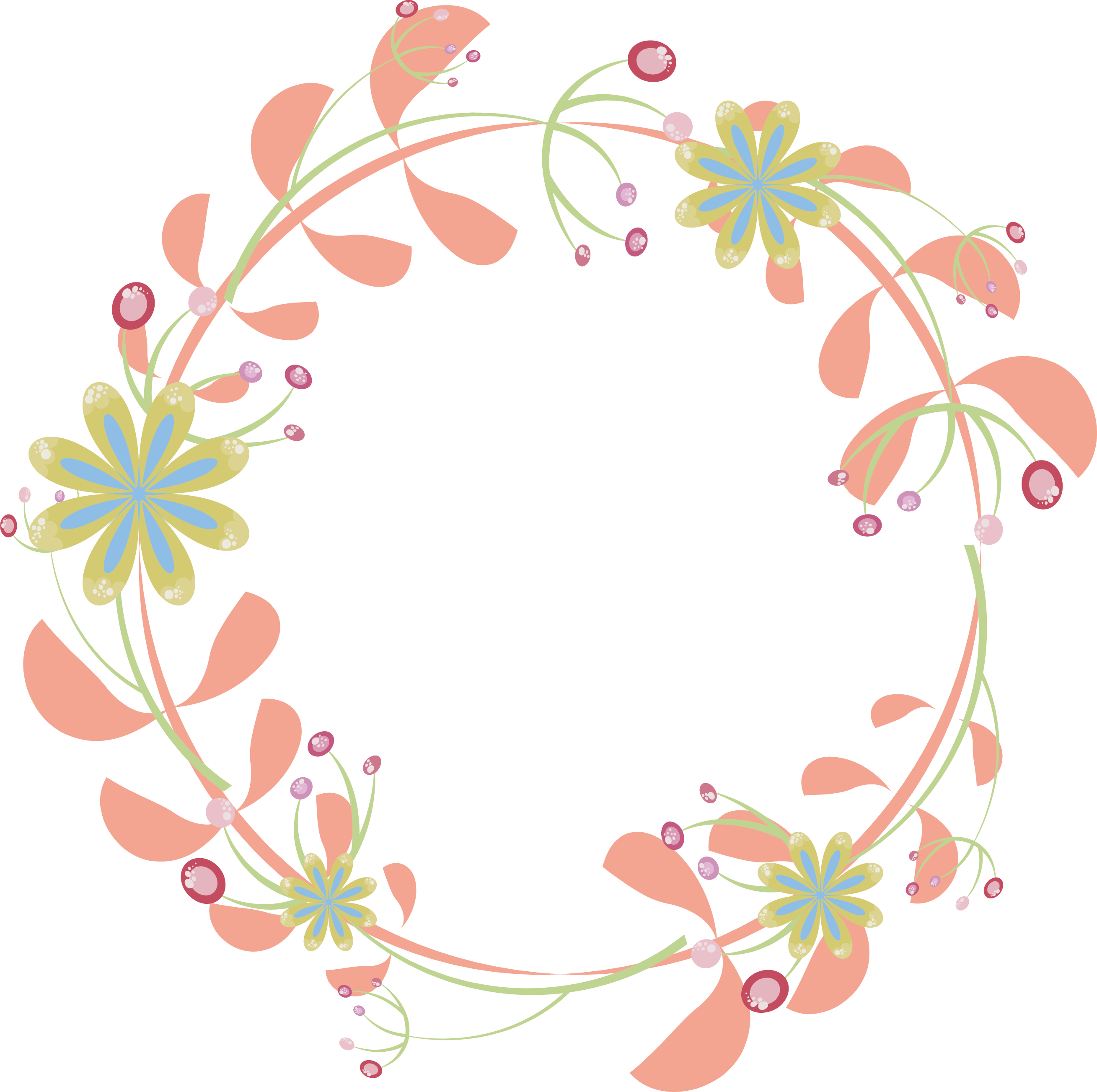 Round Floral PNG HD Image