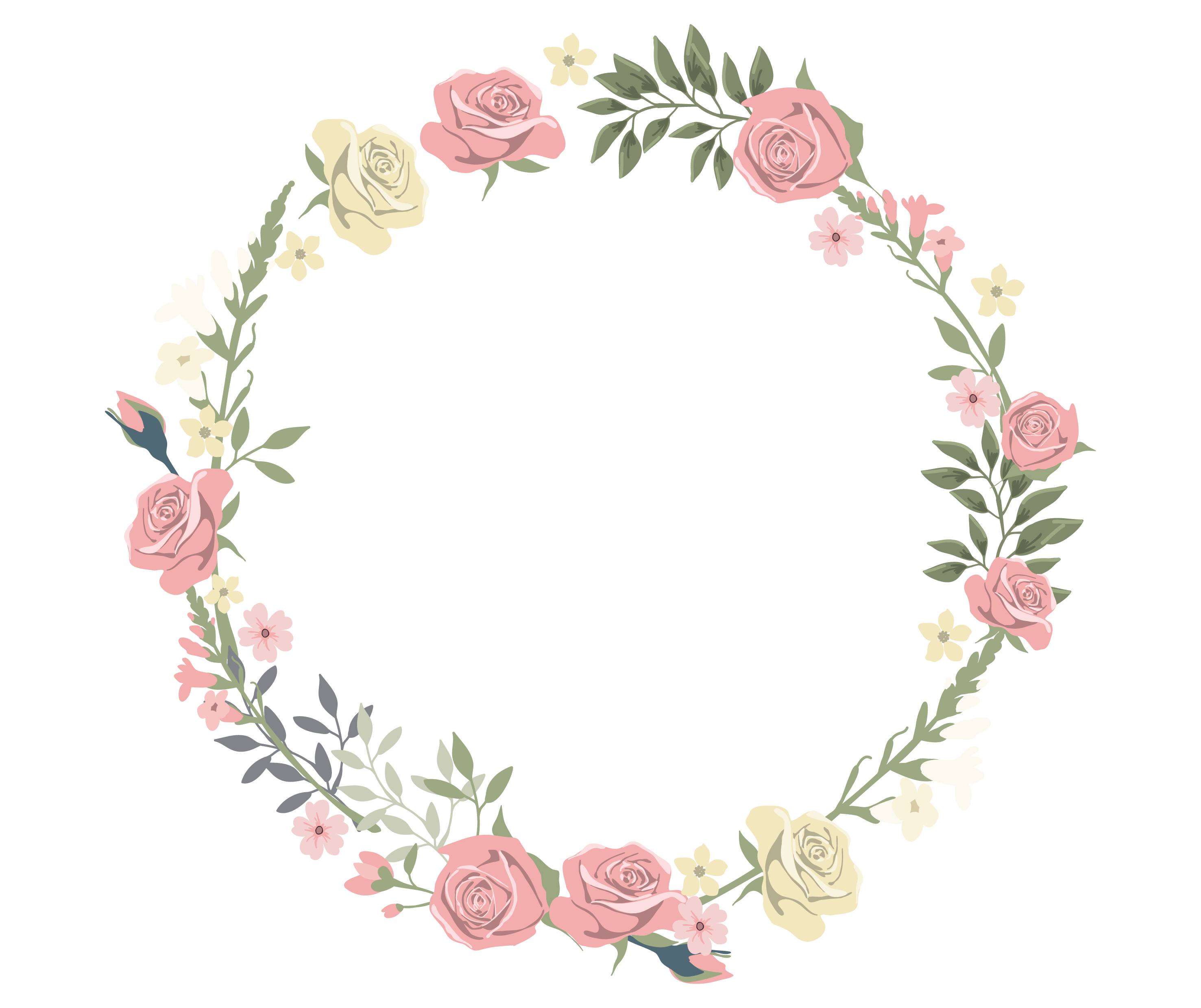 Round Floral PNG Image