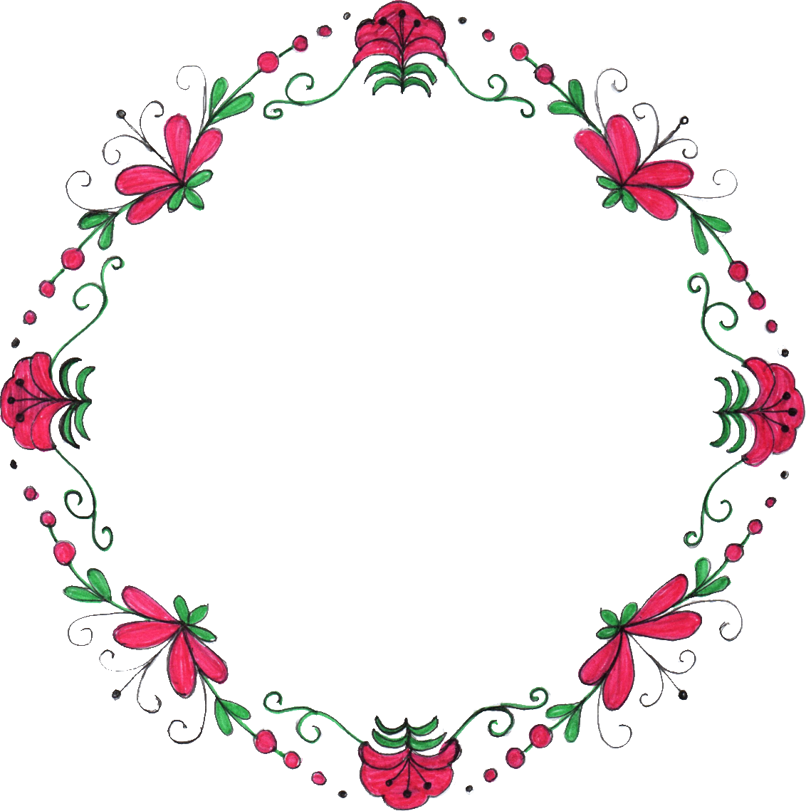 Round Floral PNG Pic