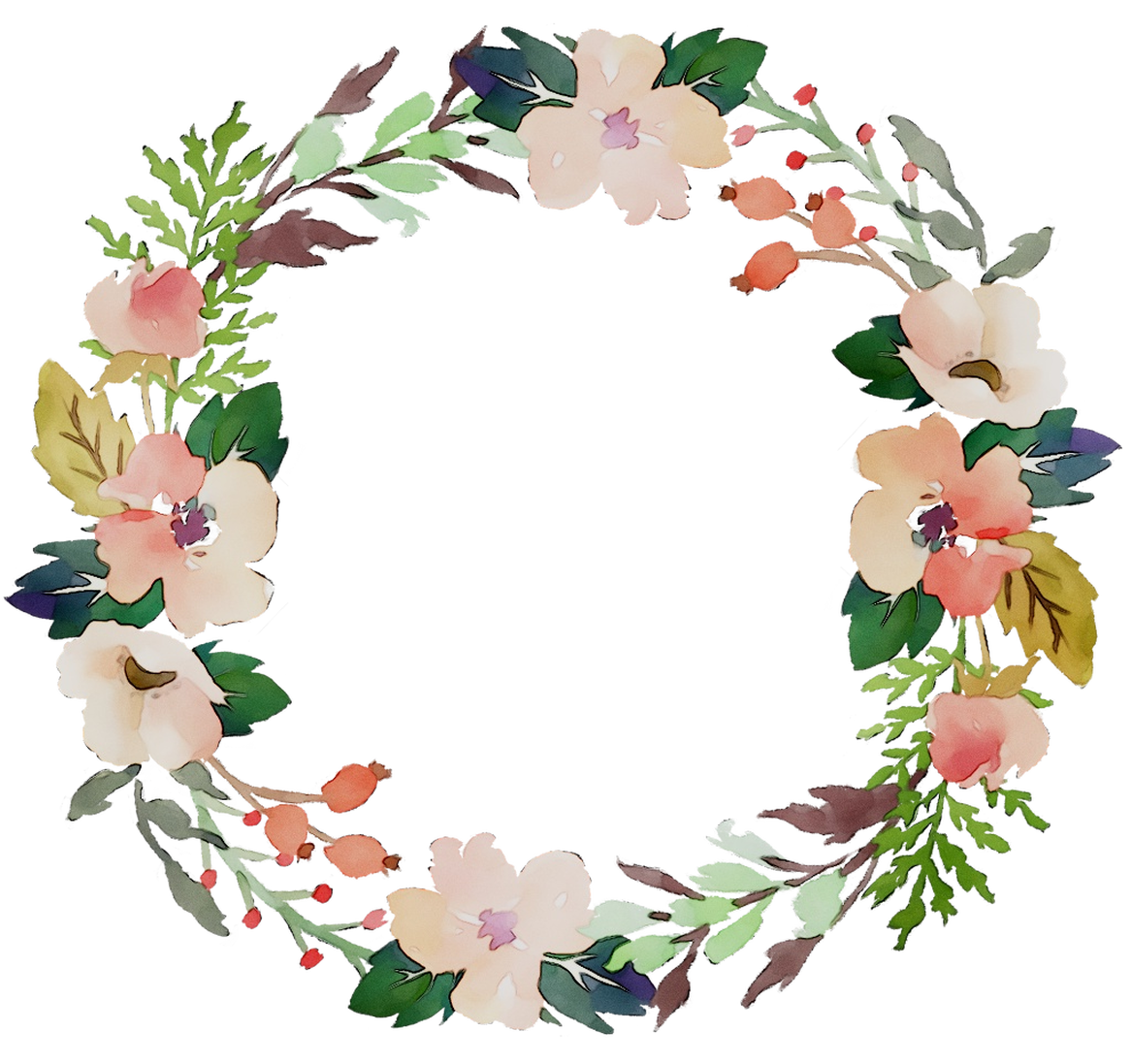 Round Flower Wreath PNG Clipart