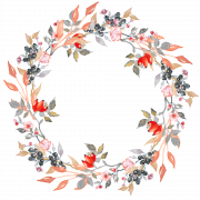Round Flower Wreath PNG Download Image