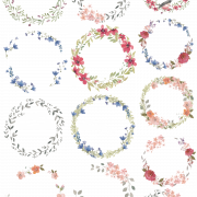 Round Flower Wreath PNG File