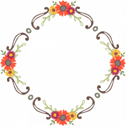 Round Flower Wreath PNG File Download Free