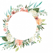 Round Flower Wreath PNG Free Download