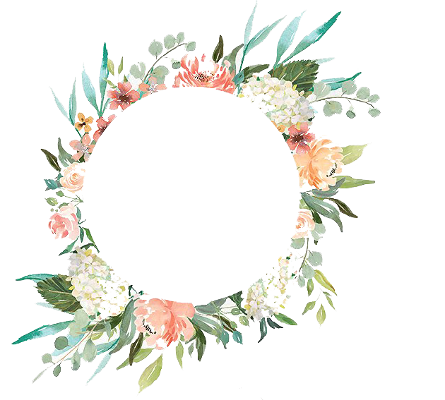 Round Flower Wreath PNG Free Download