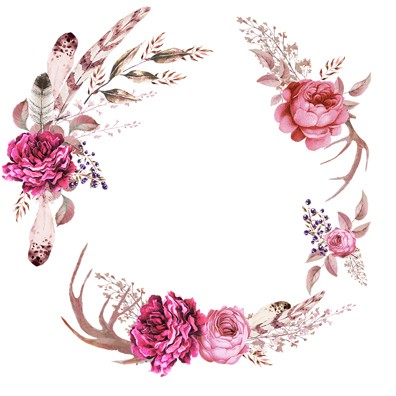 Round Flower Wreath PNG Free Image