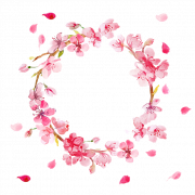 Round Flower Wreath PNG High Quality Image