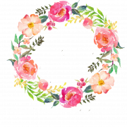 Round Flower Wreath PNG Image