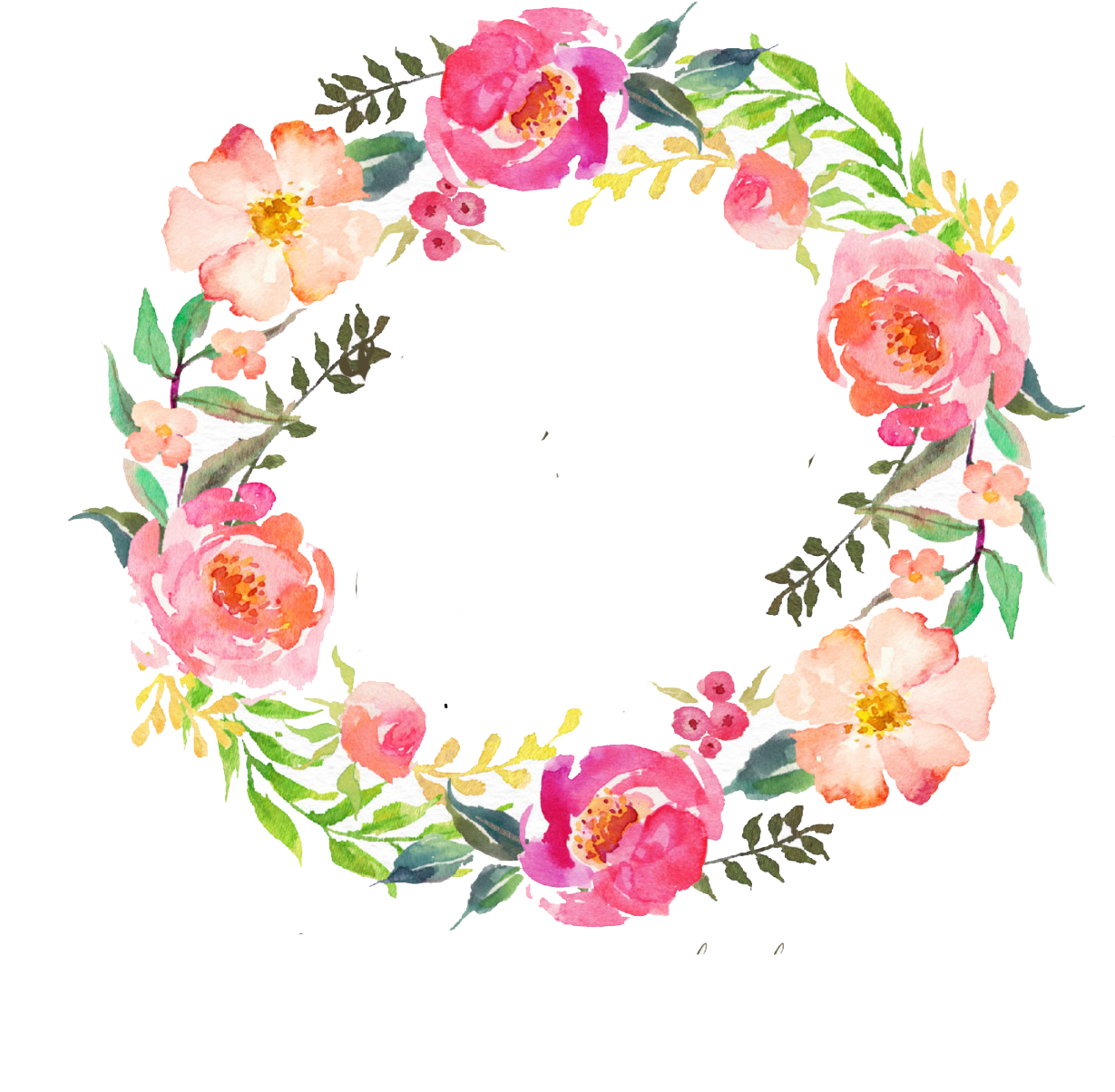 Round Flower Wreath PNG Image