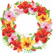 Round Flower Wreath PNG Photo
