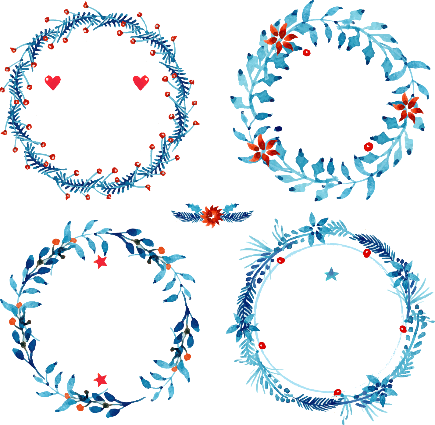 Round Flower Wreath PNG Pic