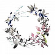 Round Flower Wreath PNG Picture