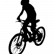 Silhouette Mountain Bike PNG gratis afbeelding